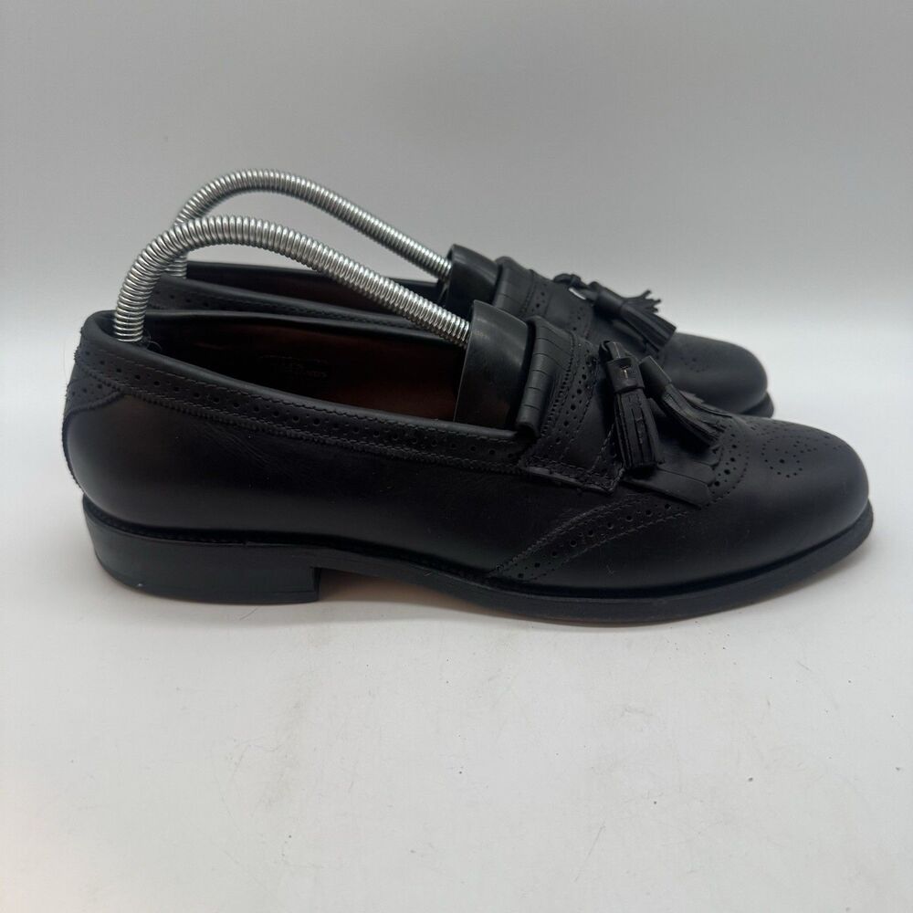 Allen Edmonds Bridgeton Kiltie Tassel Loafers Men’s 8D Black Leather Brogue Shoe